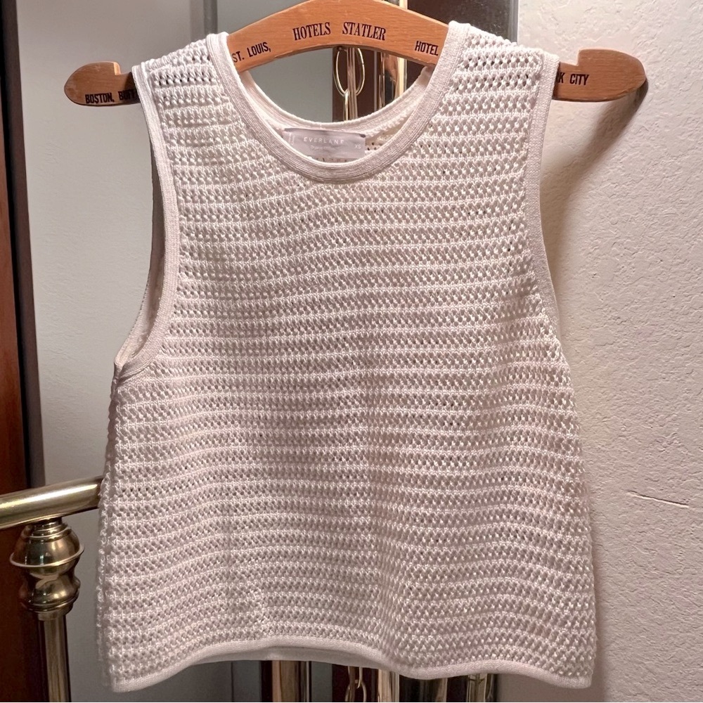 Everlane Textured Knit Tank Top in Cream